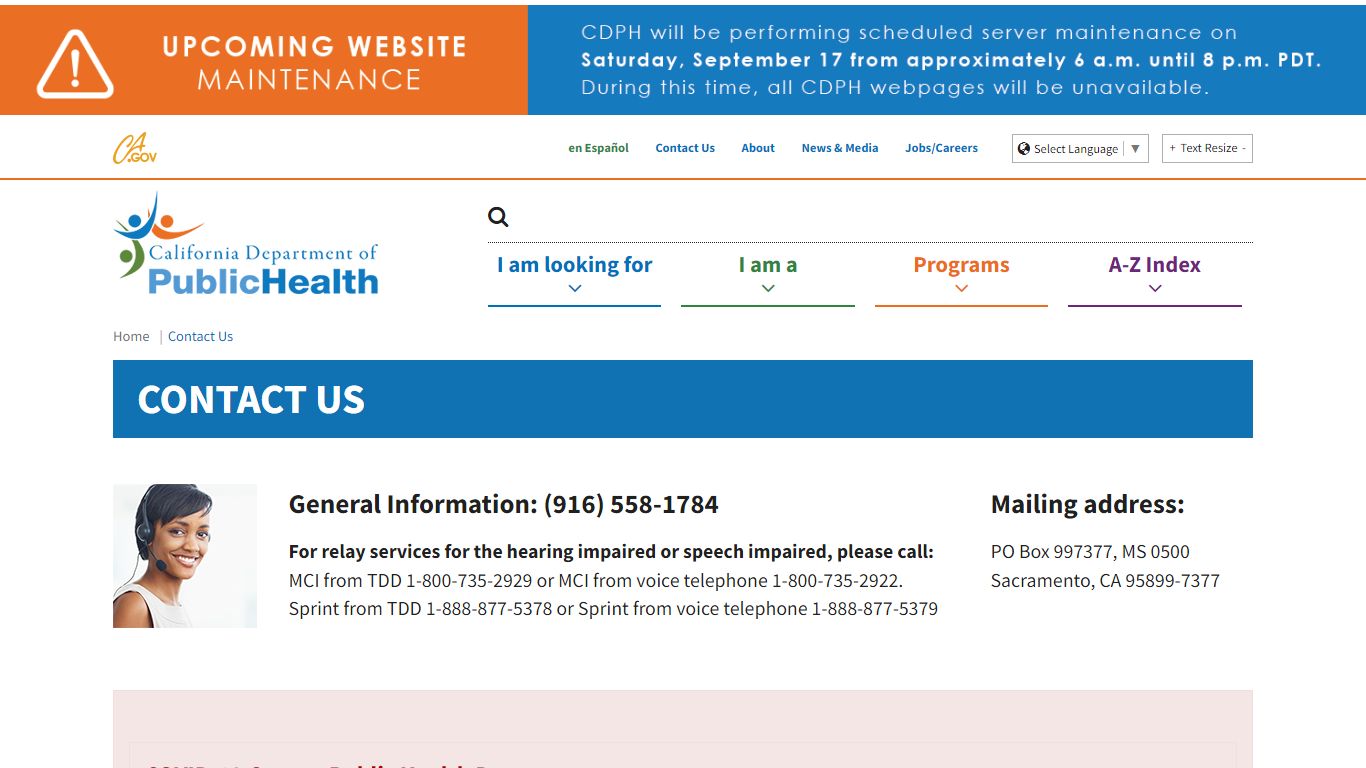 Contact Us - California